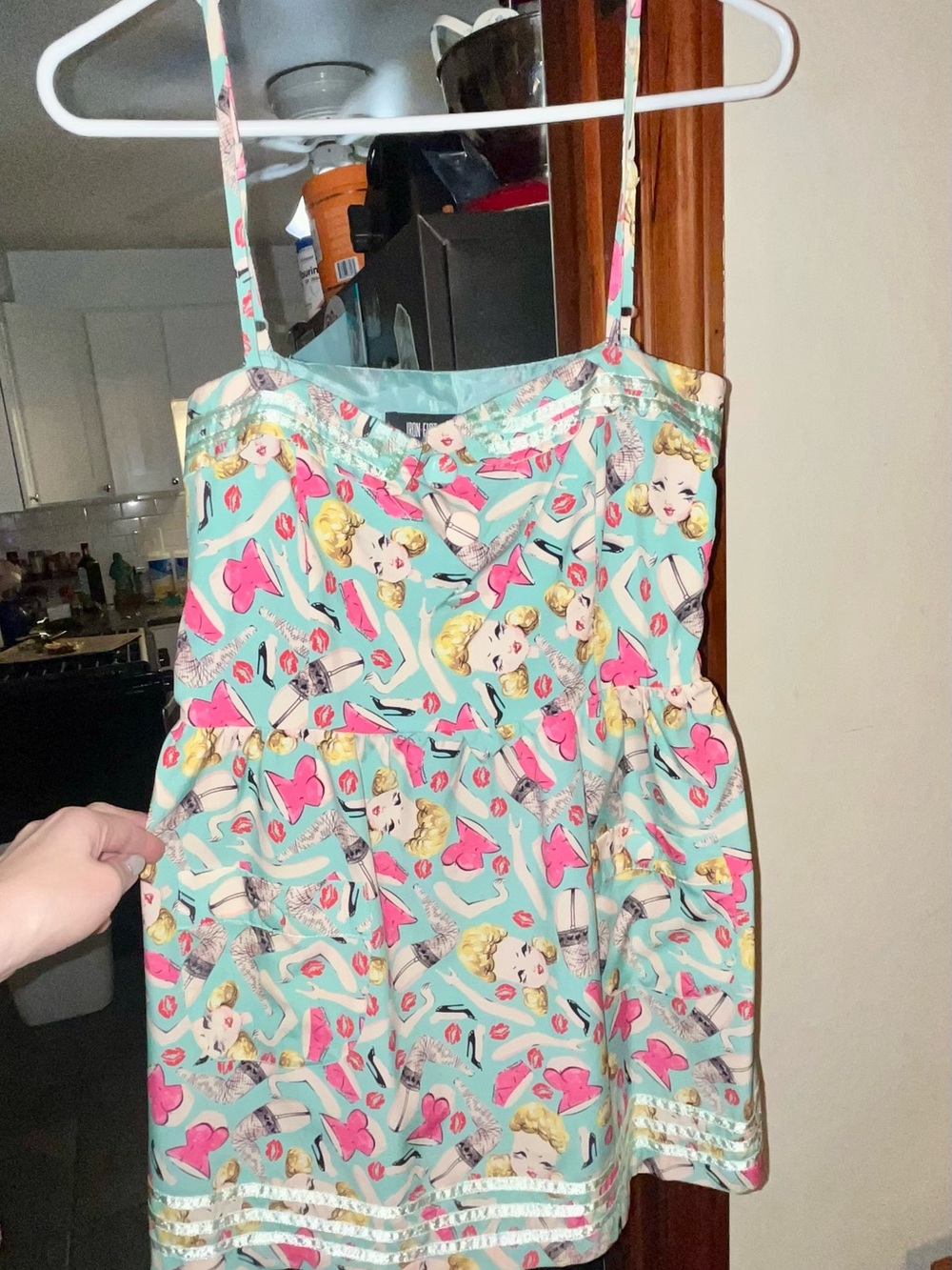 Iron Fist Mint Floral Pinup Print Mini Dress Barbie